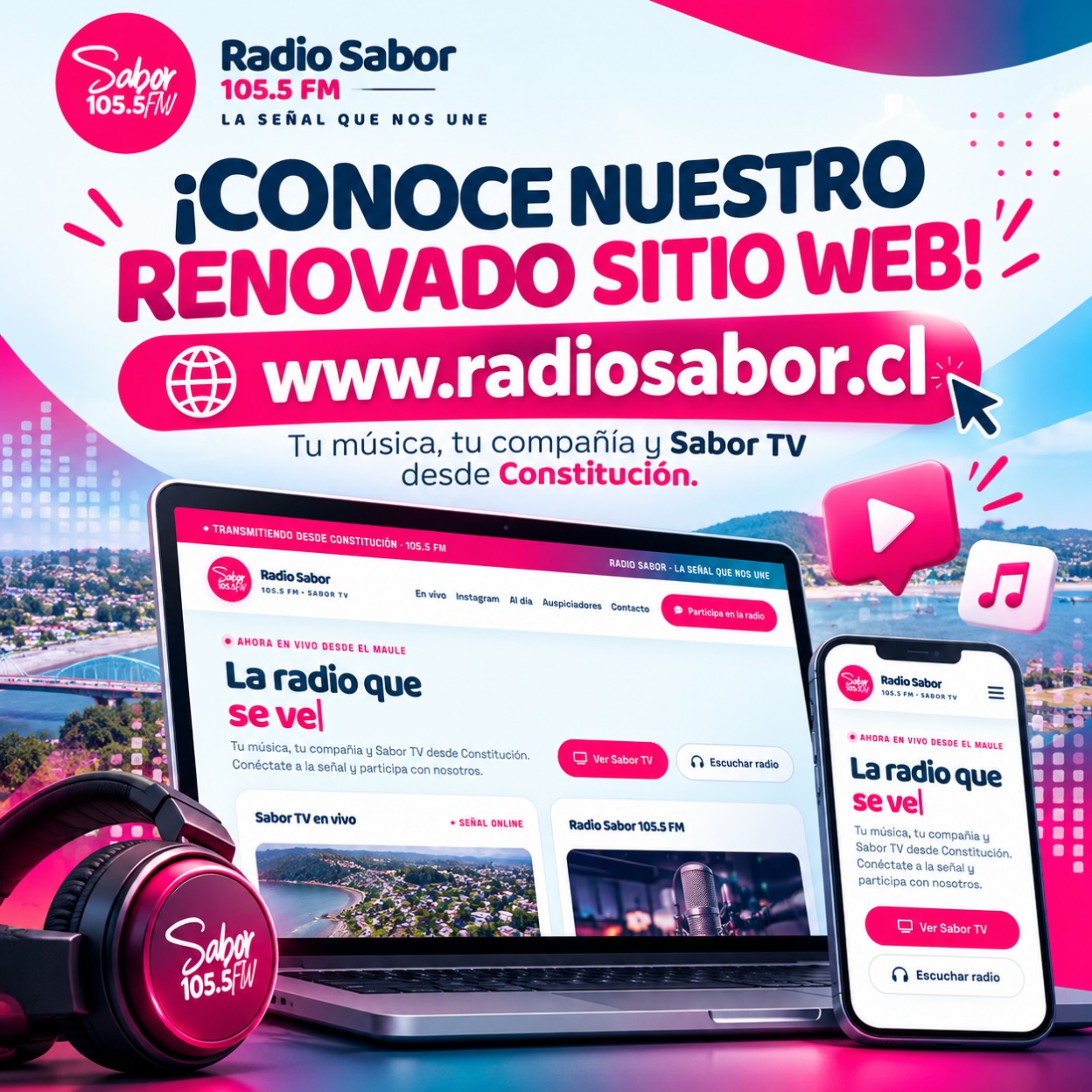 ¡Tenemos novedades! 🤩 Te invitamos a conocer nuestro renovado sitio web, un espacio pensado para que disfrutes de toda la energía de Radio Sabor desde donde est…